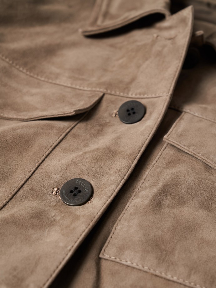 Short suede coat