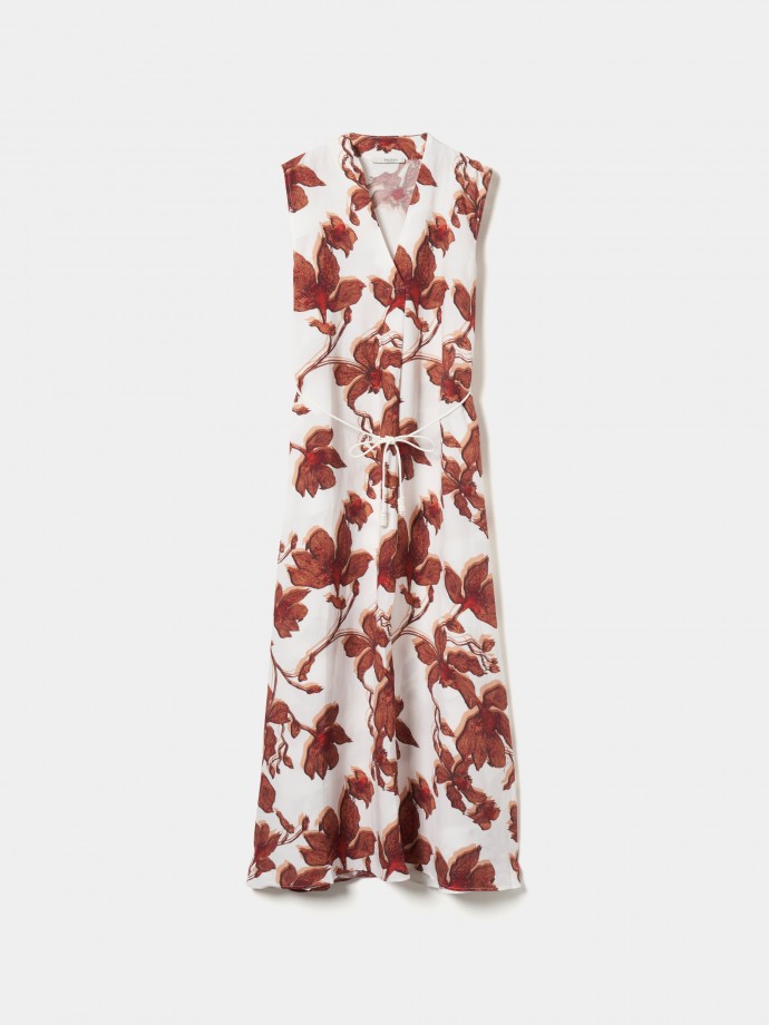 Vestido midi padro floral