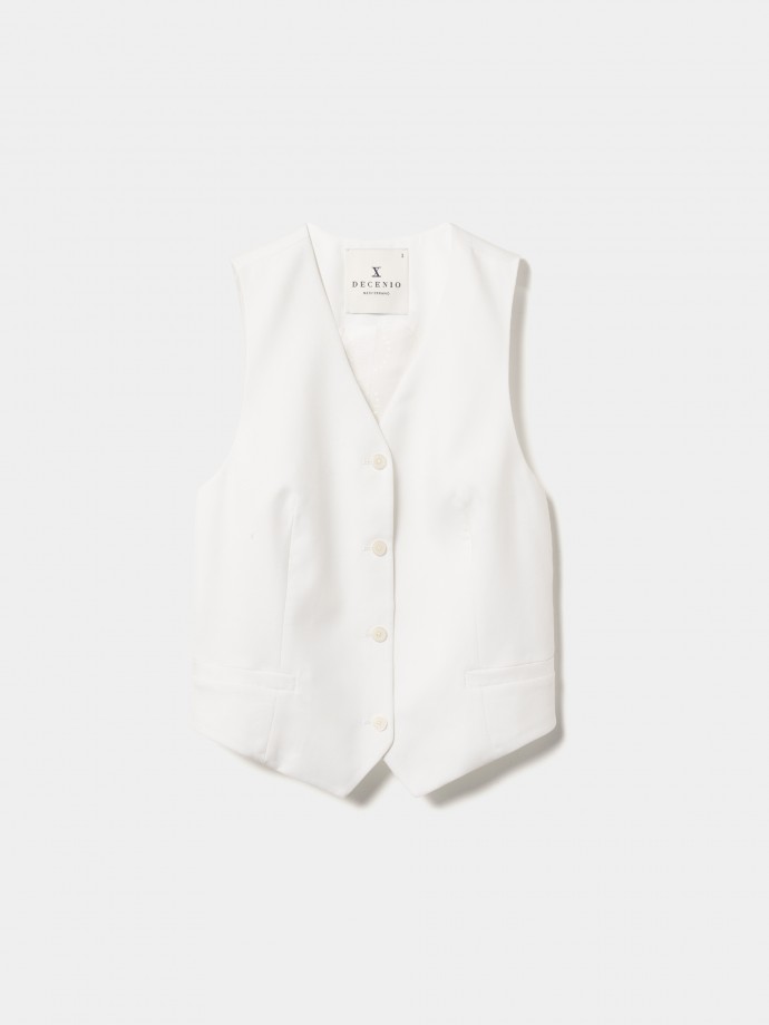 Lyocell and linen vest