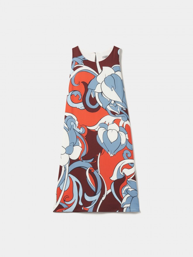 Vestido estampado sem mangas Vestido estampado sem mangas