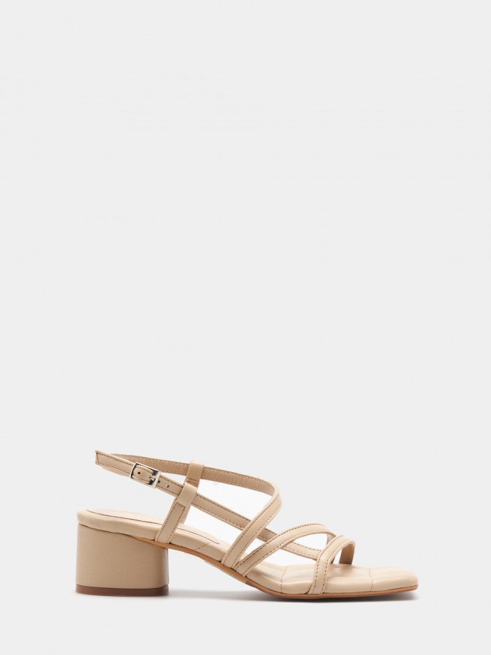 Leather strap sandals