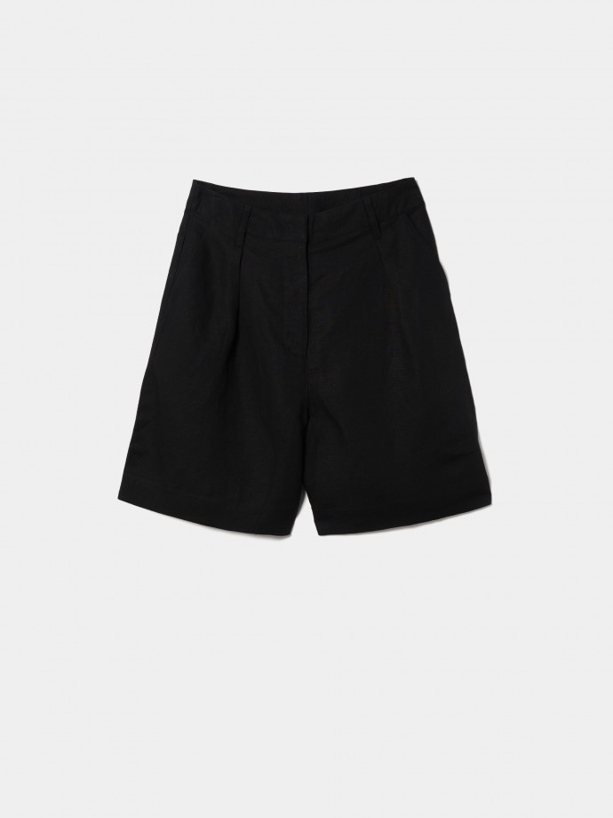 Linen blend shorts
