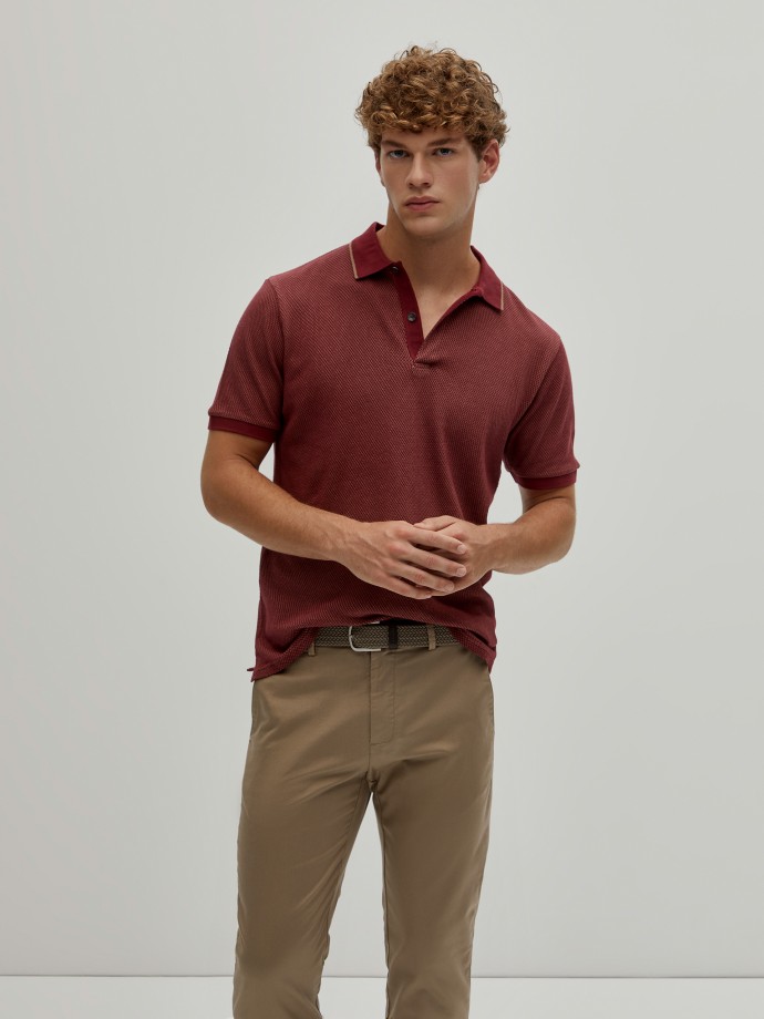 Two-tone structured polo