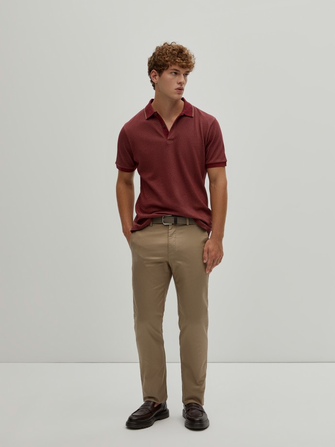 Two-tone structured polo