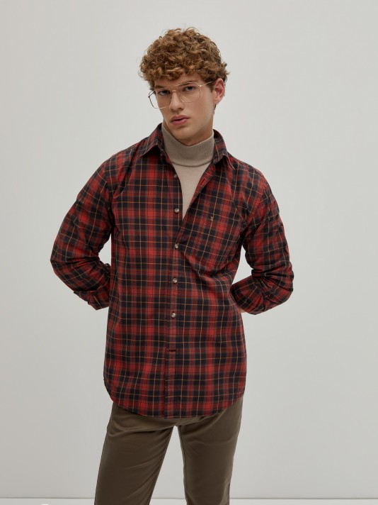 Regular fit plaid shirt