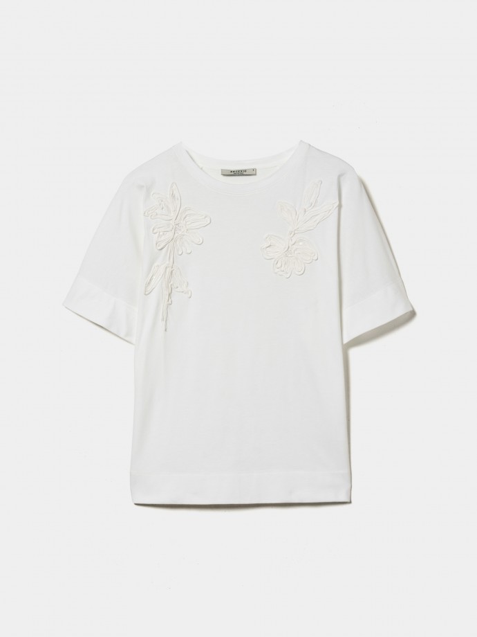T-shirt bordado floral