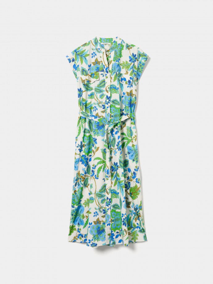 Printed shirt dress