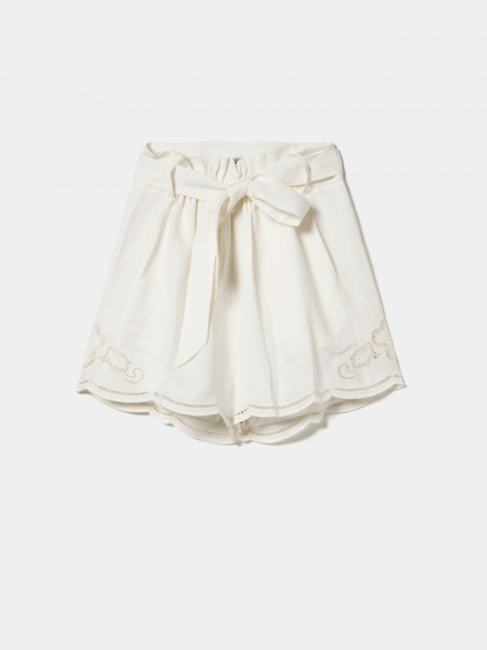 Linen blend shorts