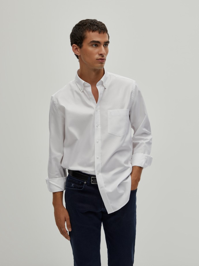 Camisa regular fit de algodo