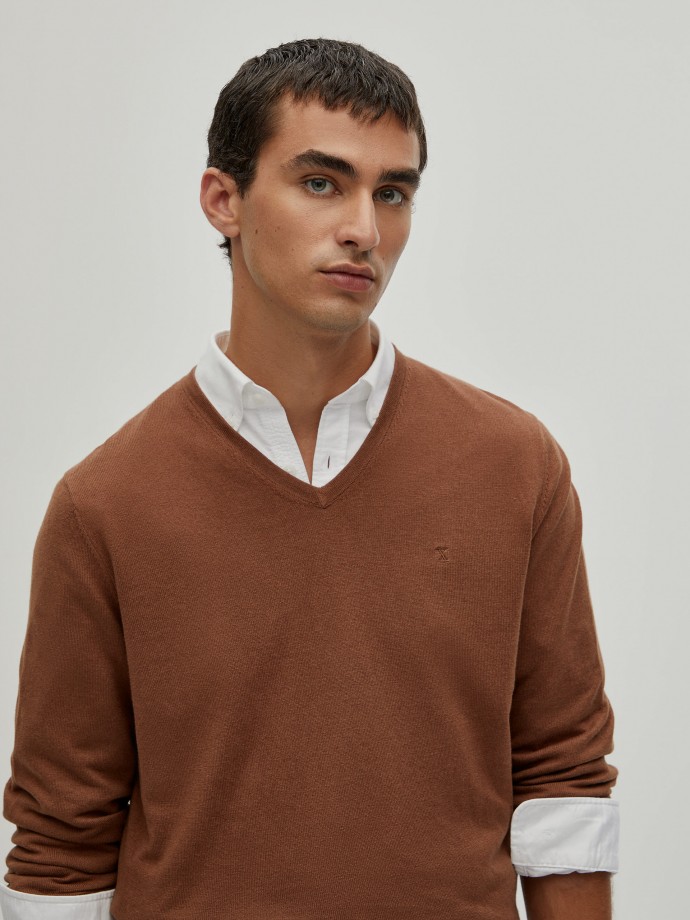 Cotton and cashmere pullover