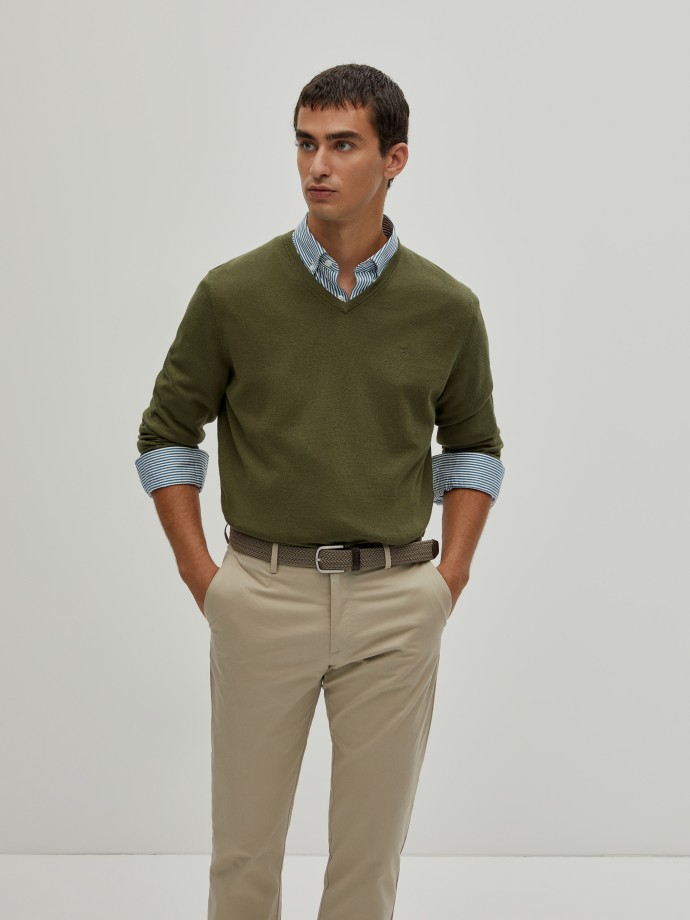 Cotton and cashmere pullover