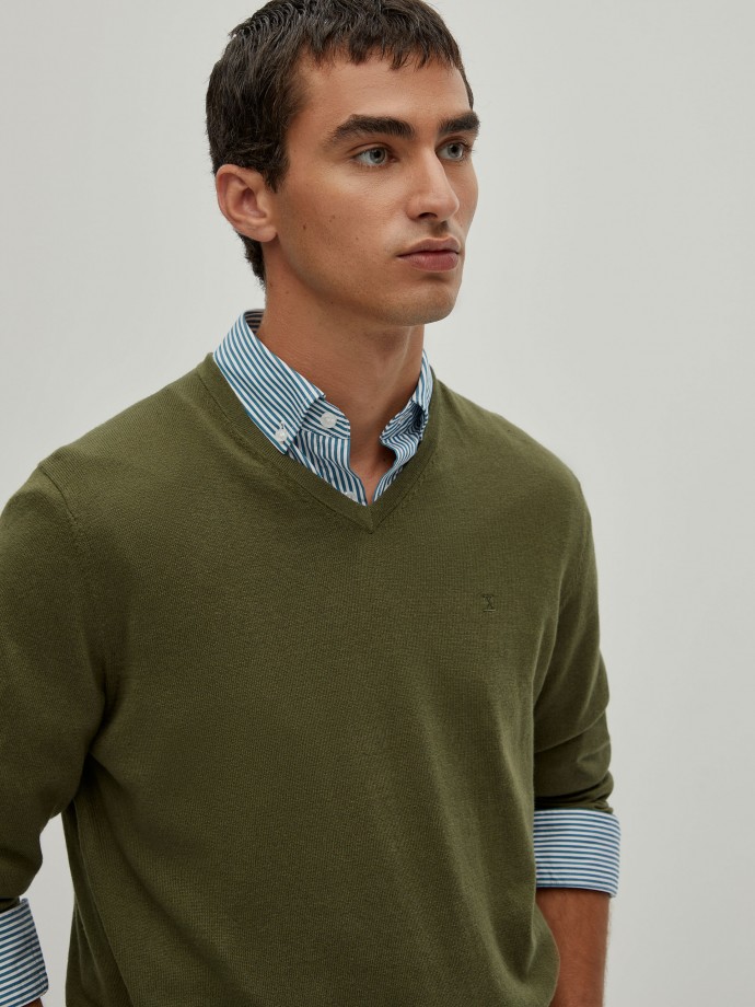 Cotton and cashmere pullover