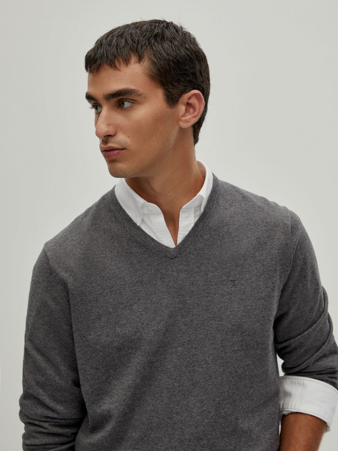 Cotton and cashmere pullover