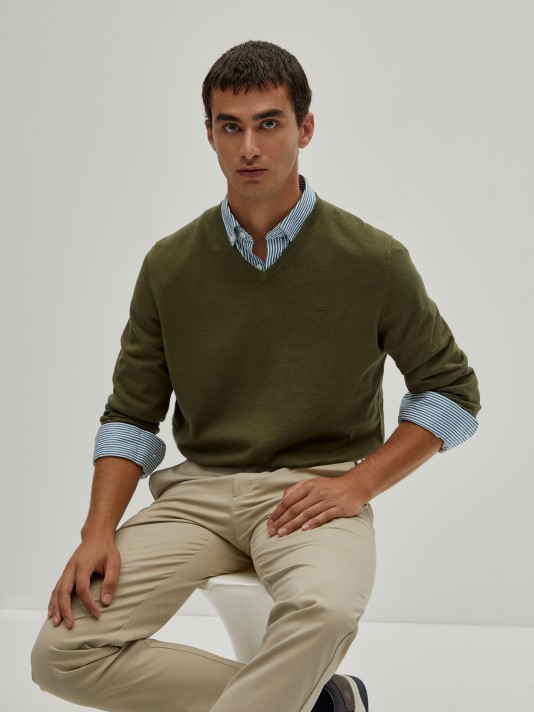 Cotton and cashmere pullover