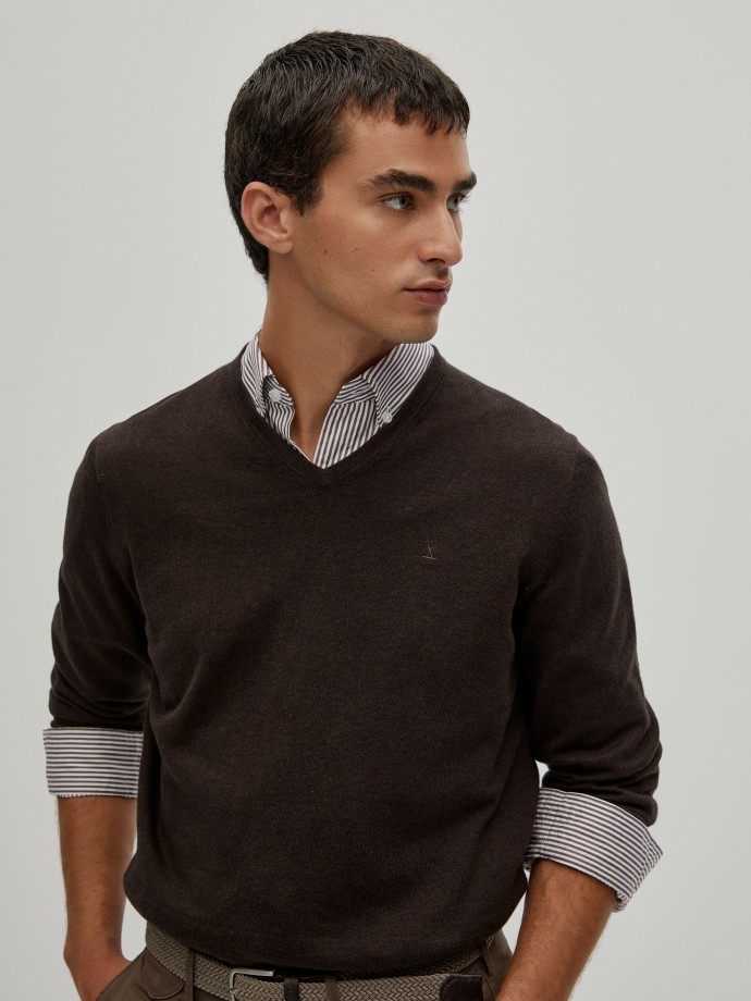 Cotton and cashmere pullover