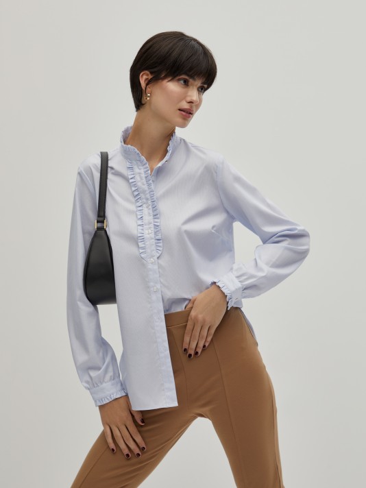 Shirt with frill