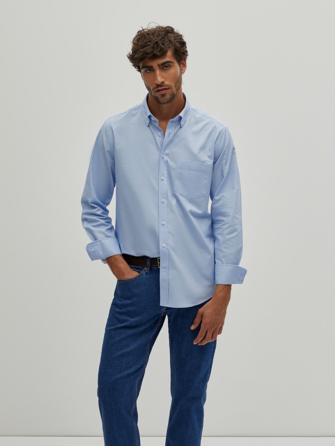 Camisa regular fit de algodo