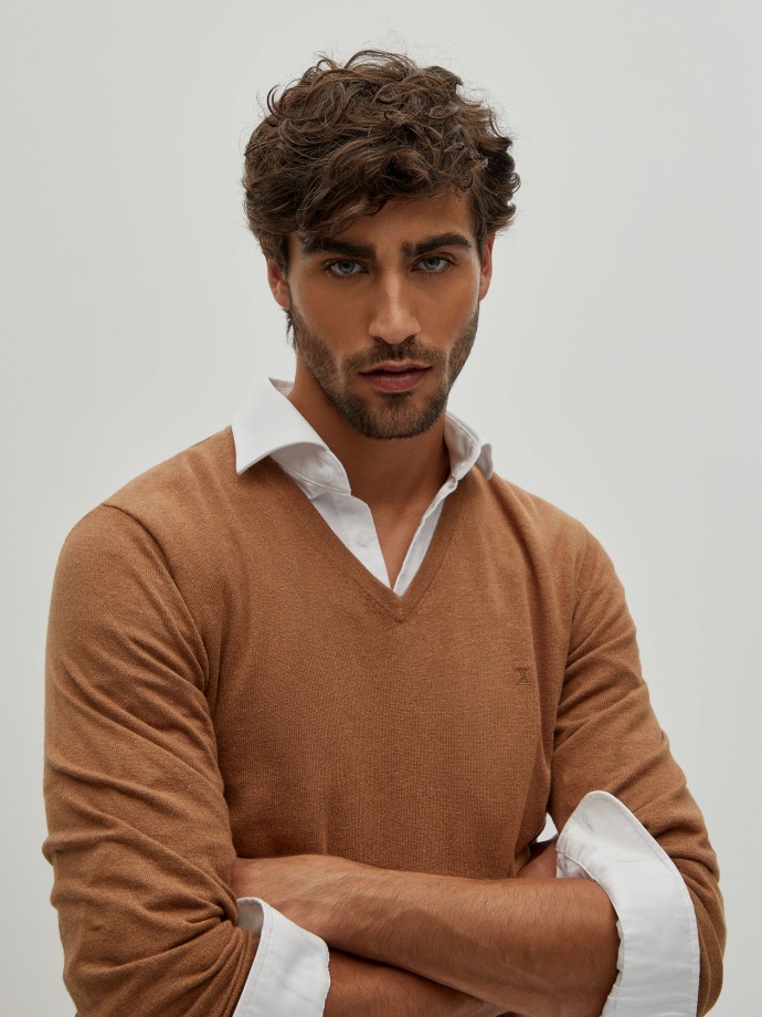 Pullover de algodo e caxemira