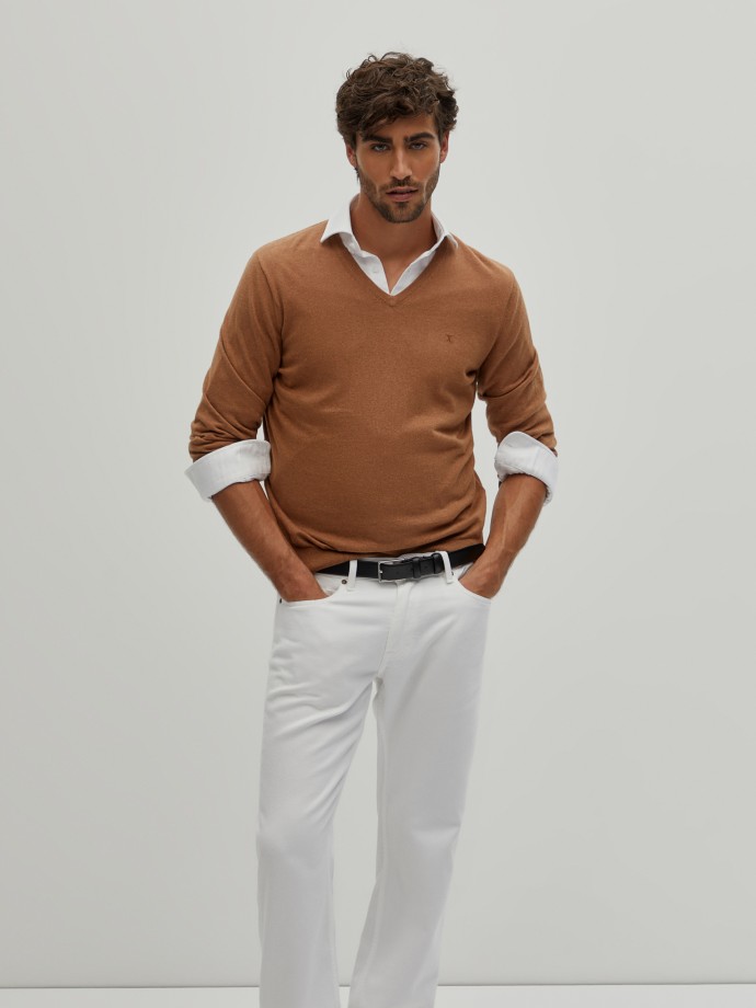 Cotton and cashmere pullover