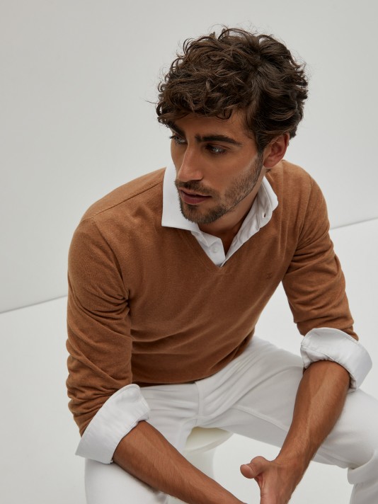 Cotton and cashmere pullover