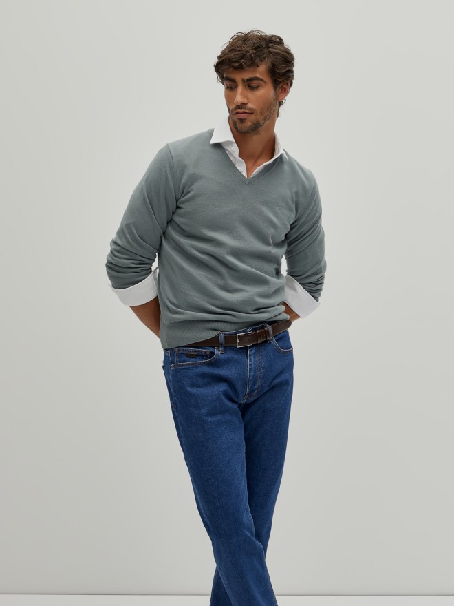 Pullover de algodão e caxemira Pullover de algodão e caxemira