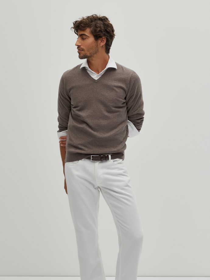 Cotton and cashmere pullover