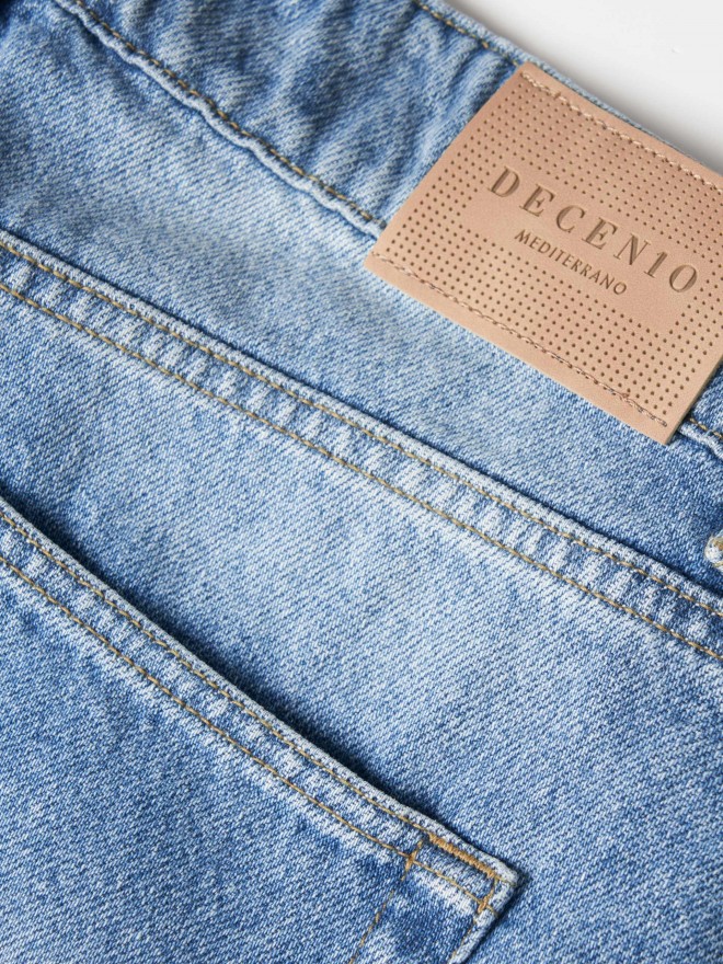 Calças denim wide leg Calças denim wide leg
