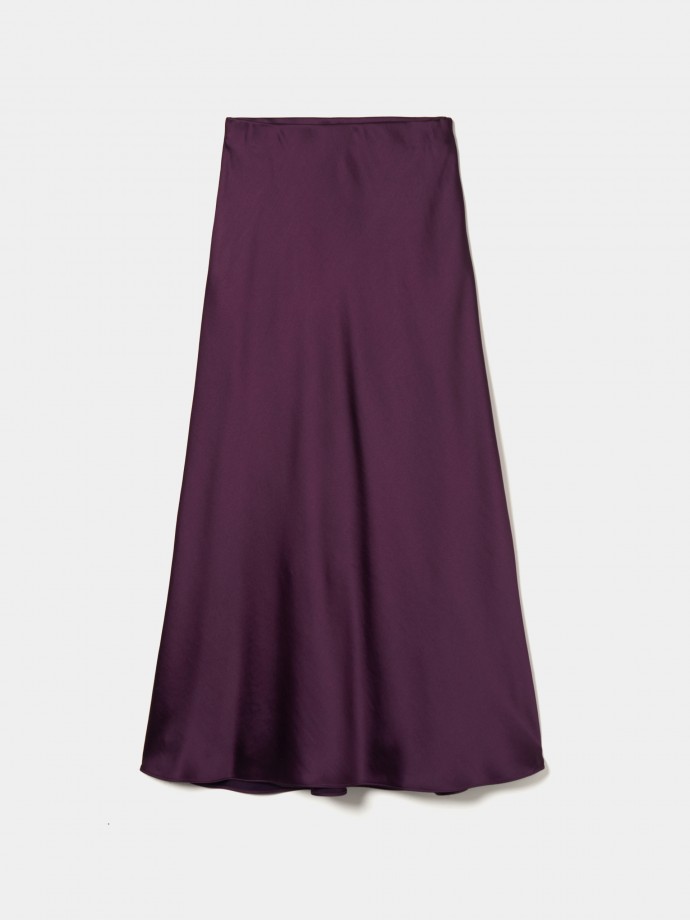 Satin flared skirt