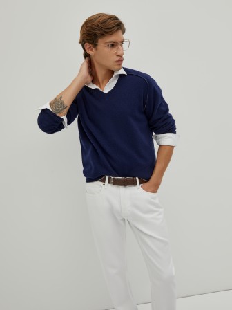 Jersey con cuello en V Jersey con cuello en V