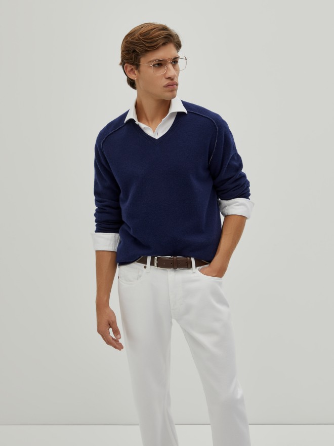 Jersey con cuello en V Jersey con cuello en V