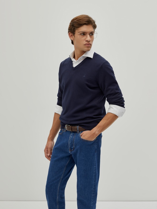 Pullover de algod�o e caxemira