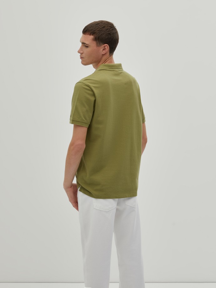 Regular fit piqu polo shirt