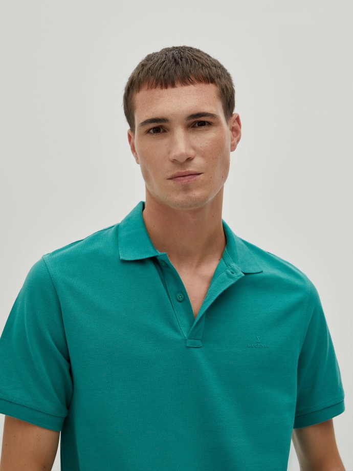 Regular fit piqu polo shirt