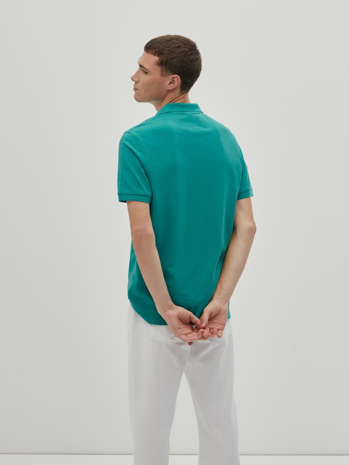 Regular fit piqu polo shirt