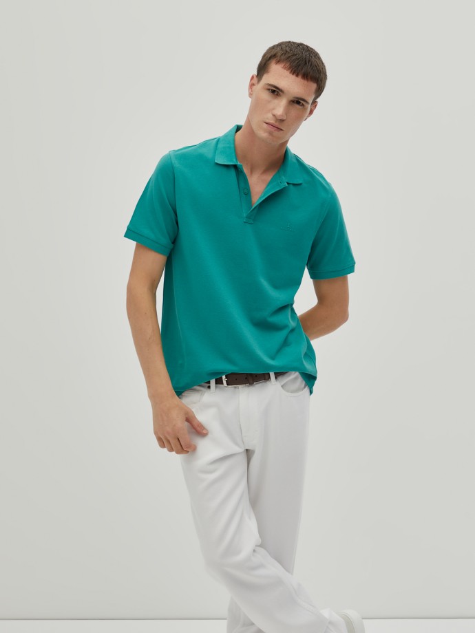 Regular fit piqu polo shirt