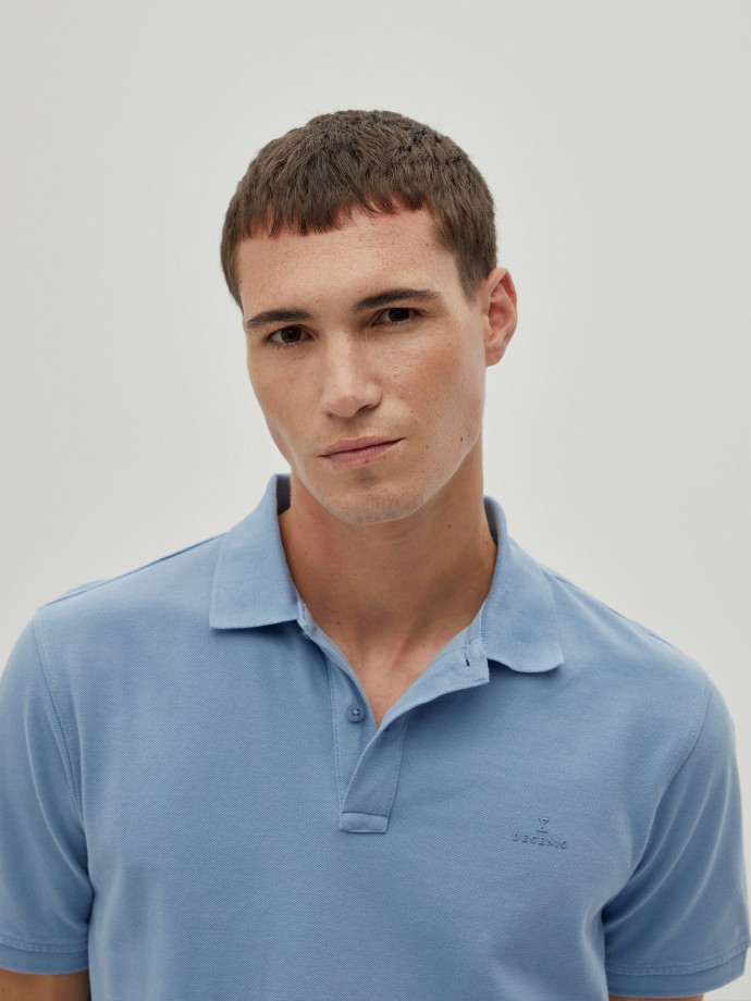 Regular fit piqu polo shirt