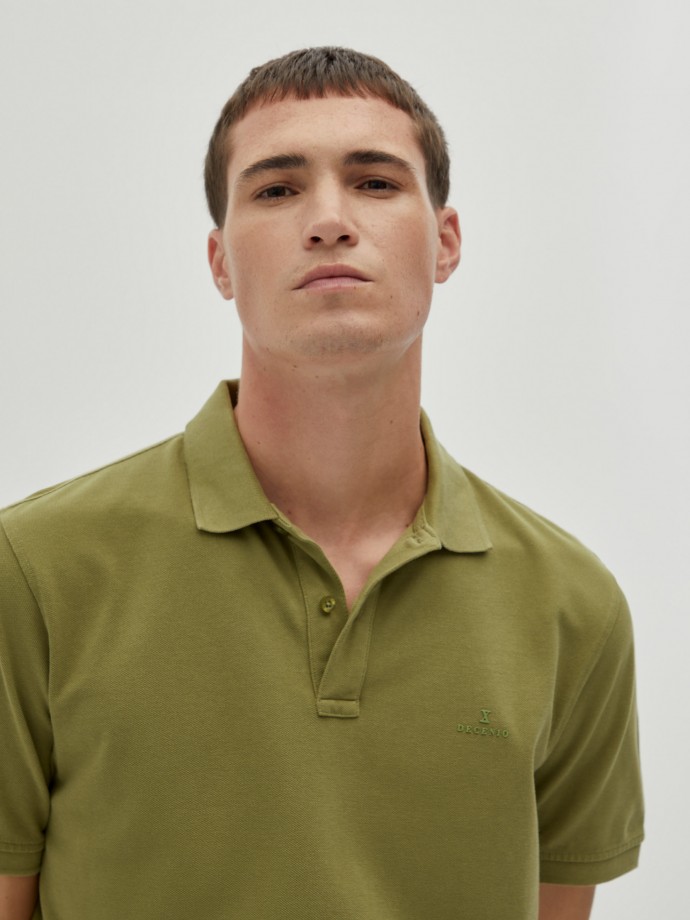 Regular fit piqu polo shirt