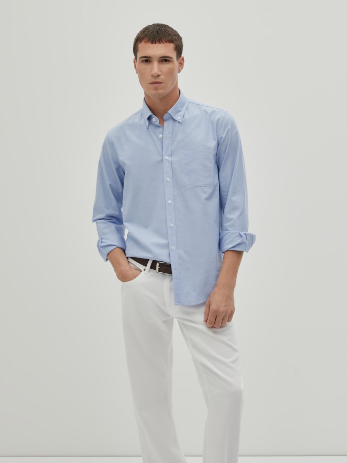 Camisa regular fit de algodo