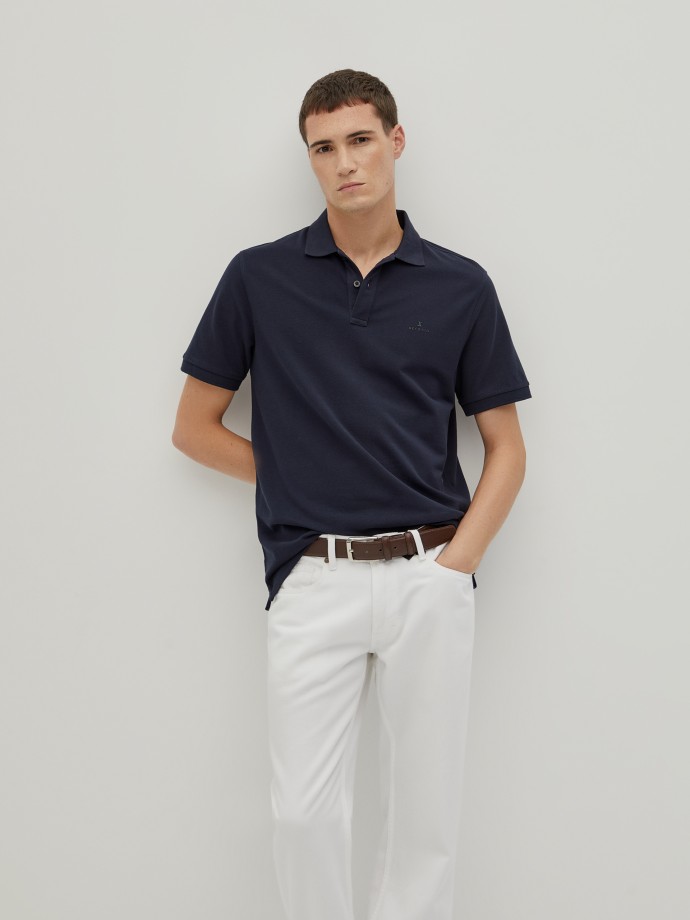 Regular fit piqu polo shirt