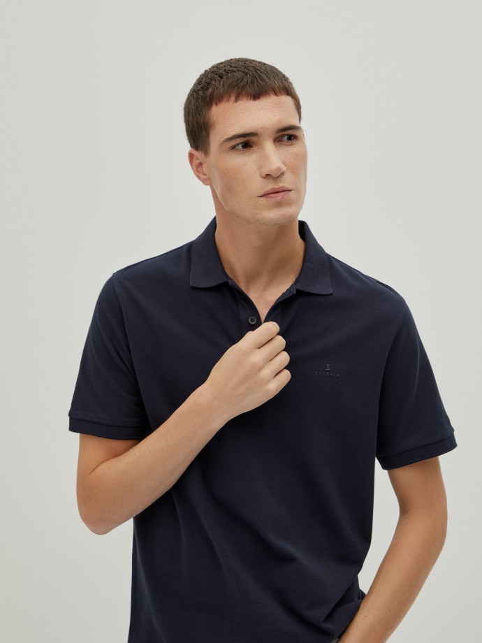 Regular fit piqu polo shirt