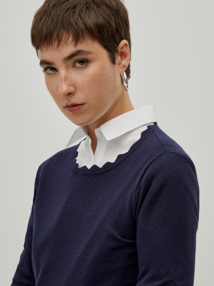 Cotton, silk and cashmere sweater