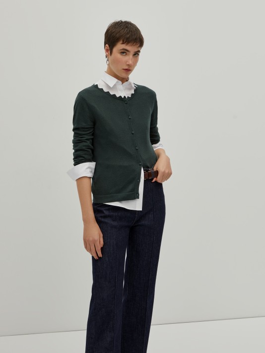 Cotton, silk and cashmere sweater