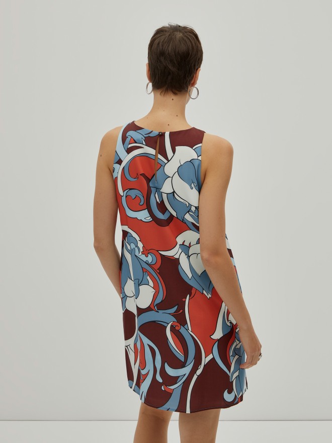 Vestido estampado sem mangas Vestido estampado sem mangas