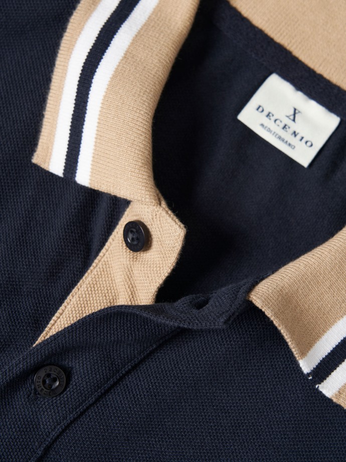 Piqu polo with stripes