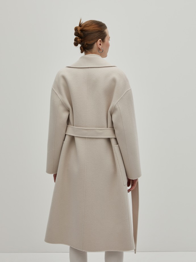 Double-breasted wool overcoat