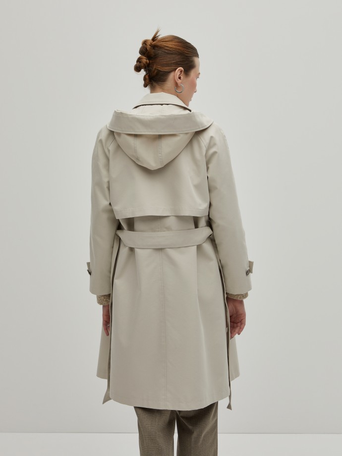 Hooded trench coat