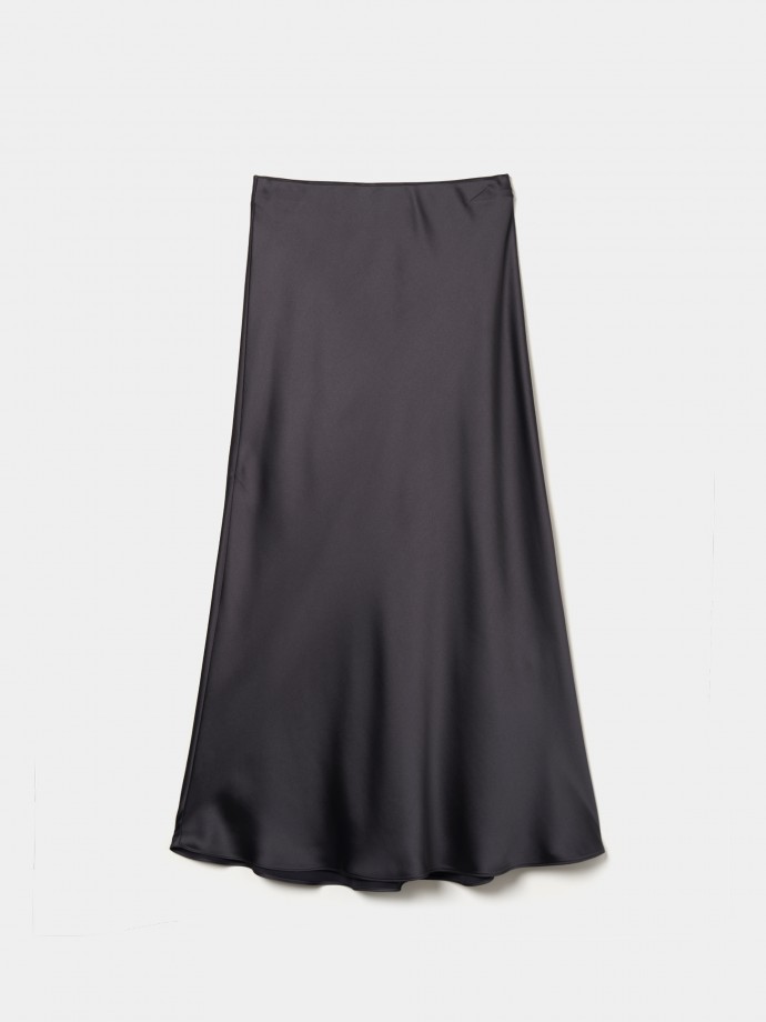 Satin flared skirt