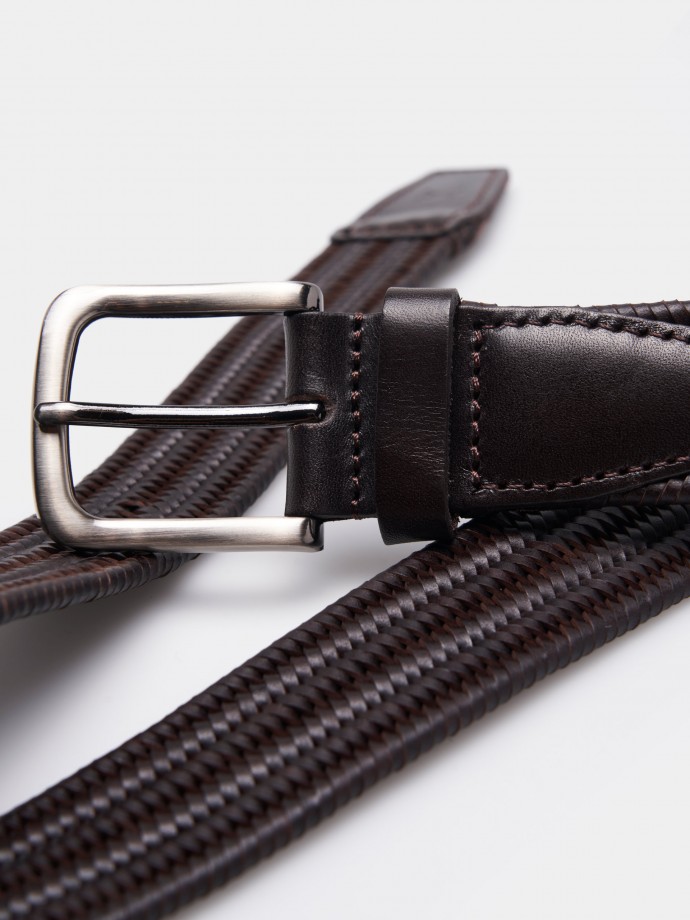 Braided leather belt