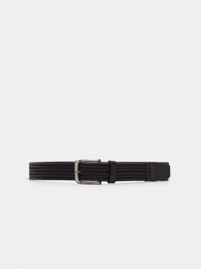 Braided leather belt