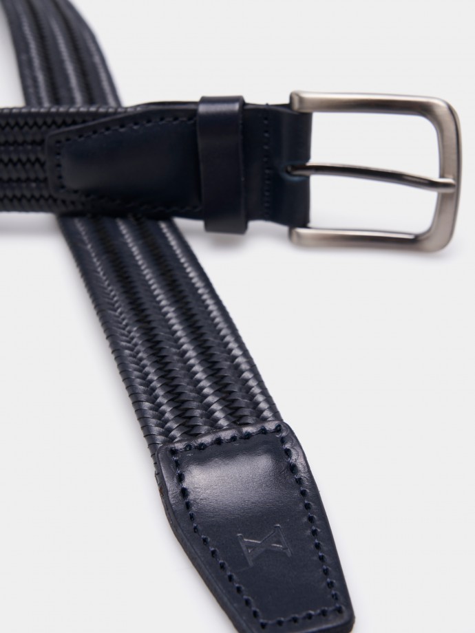 Braided leather belt